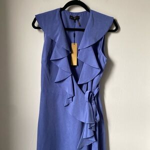 Donna Karan New York , NWT, womens lilac sleeveless wrap dress, size 8. Ruffles